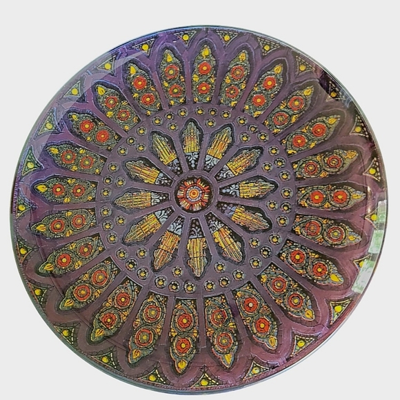 Accents Vintage Cathedral Stained Glass Window Plate Poshmark